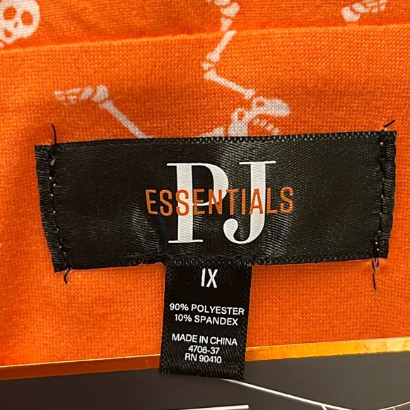 Dancing SKELETON 2pc Pajama Set * size 1XL * Orange White Black SHORTS S/ Sleeve - Picture 3 of 9